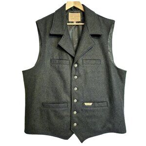 POWDER RIVER Panhandle Slim Montana Wool Button Up Vest Size XXL